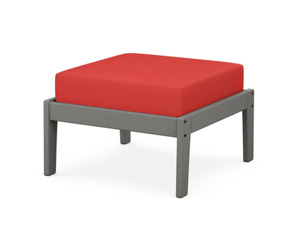 Unbranded Deep Seating Ottoman in Slate Grey / Crimson Linen