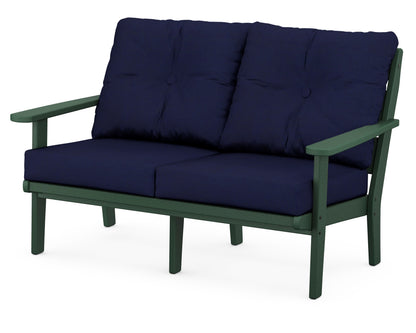 POLYWOOD® Lakeside Deep Seating Loveseat in Green / Navy