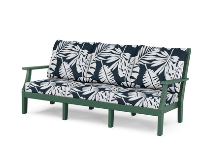 Country Living Wovendale Deep Seating Sofa in Green / Leaf Marine Indigo