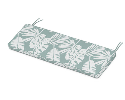 Martha Stewart by POLYWOOD® Chinoiserie Bench Seat Cushion in Leaf Glacier Spa