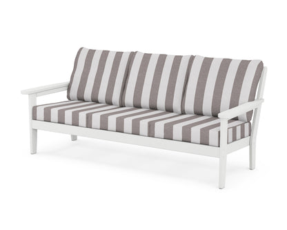 Country Living Cottage Deep Seating Sofa in White / Cabana Stripe Grey Mist