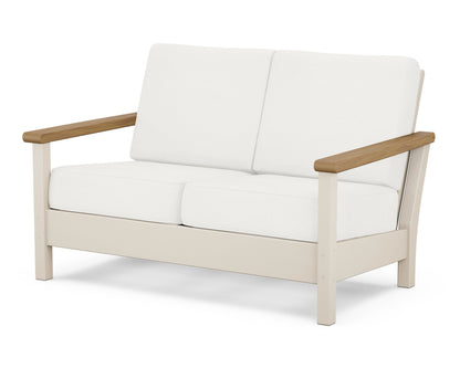 POLYWOOD® Harbour Deep Seating Loveseat in Sand / Natural / Natural Linen