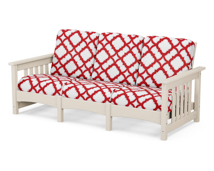 POLYWOOD® Club Mission Sofa in Sand / Trellis Crimson