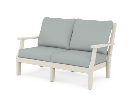 Martha Stewart by POLYWOOD® Chinoiserie Deep Seating Loveseat in Sand / Spa