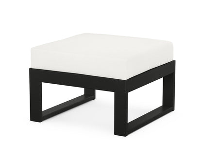 Unbranded Modular Ottoman - Modern in Black / Natural Linen