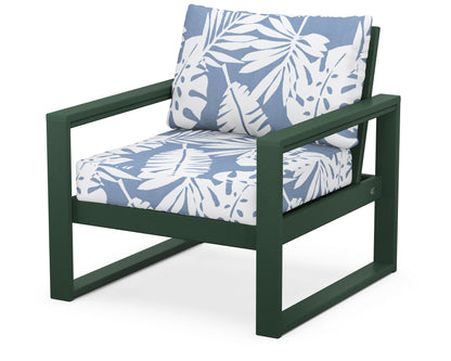 POLYWOOD® EDGE Club Chair in Green / Leaf Sky Blue