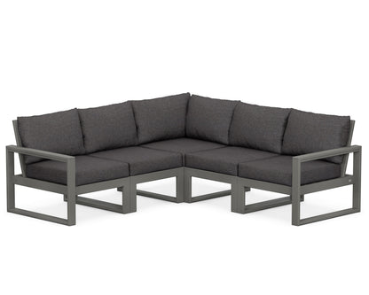 POLYWOOD® EDGE 5-Piece Modular Deep Seating Set in Slate Grey / Ash Charcoal