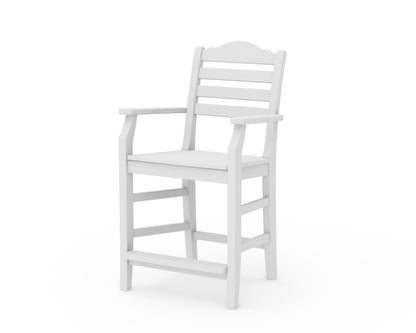 Draper James™ by  POLYWOOD® Savannah Counter Arm Chair in White