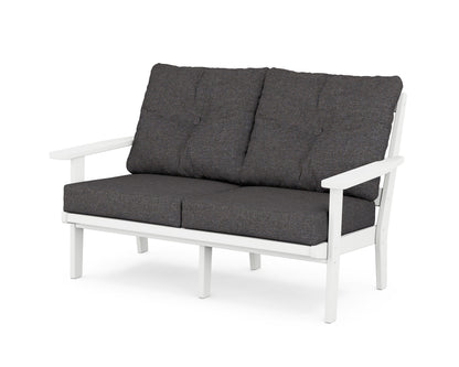 POLYWOOD® Prairie Deep Seating Loveseat in White / Ash Charcoal