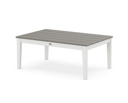 POLYWOOD® Newport 28" x 42" Coffee Table in White / Driftwood