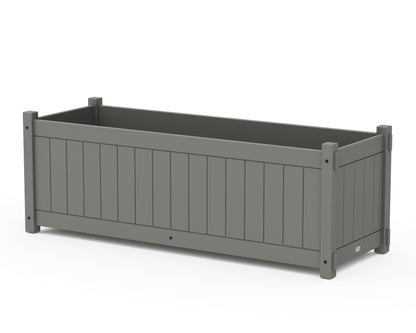 POLYWOOD® Vineyard Large Rectangle Triple Planter Box in Slate Grey