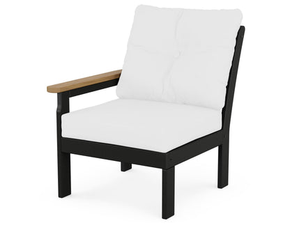 POLYWOOD® Vineyard Modular Left Arm Chair in Black / Natural / Natural
