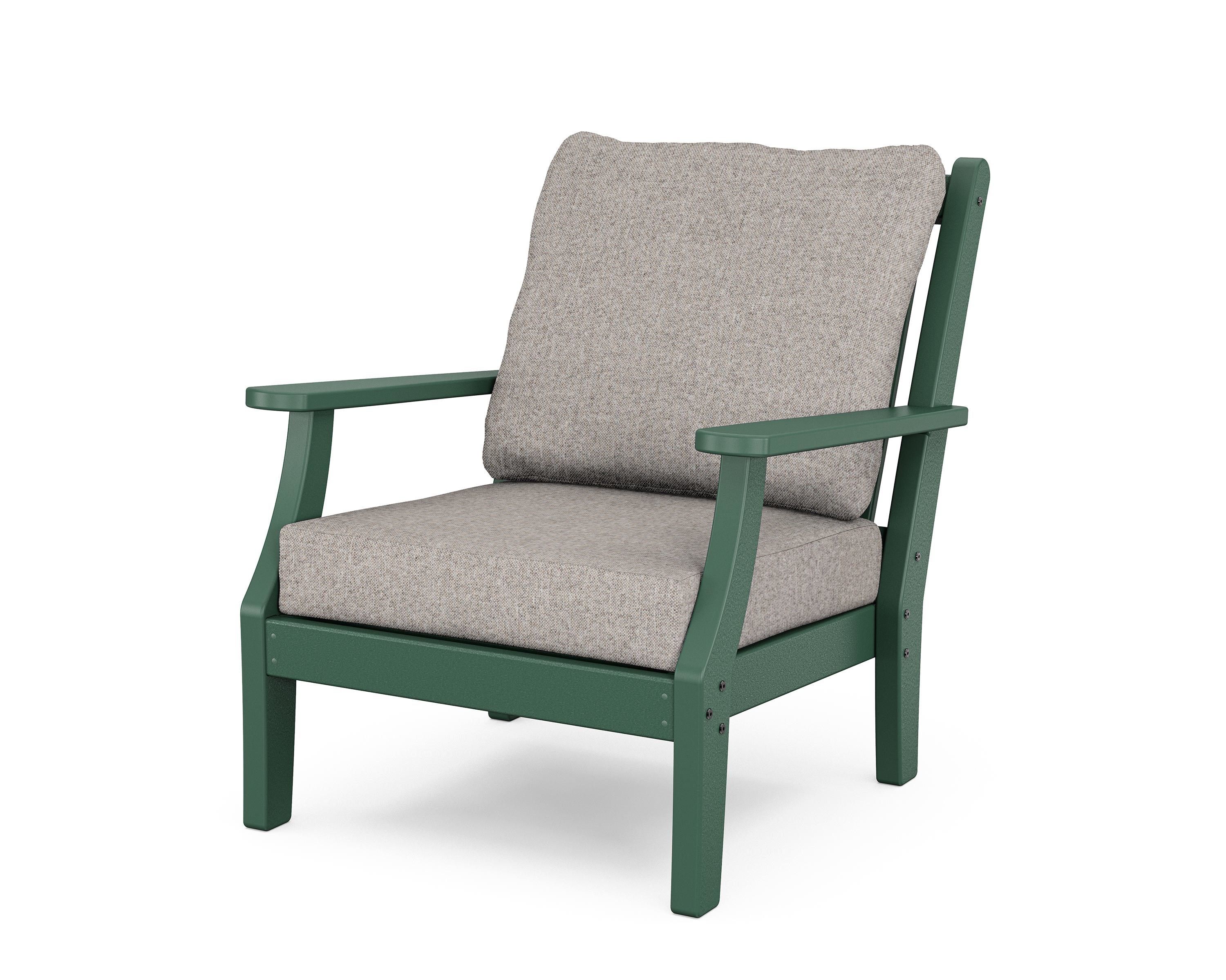 Country Living Wovendale Deep Seating Chair in Green / Weathered Tweed