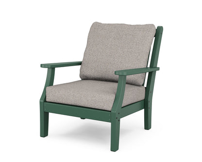 Country Living Wovendale Deep Seating Chair in Green / Weathered Tweed