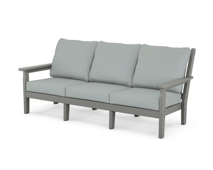 POLYWOOD® Chippendale Deep Seating Sofa in Slate Grey / Spa