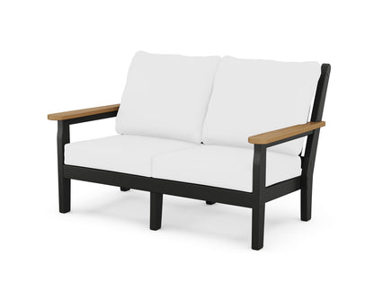 POLYWOOD® Chippendale Deep Seating Loveseat in Black / Natural / Natural
