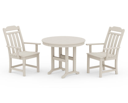 Country Living Cottage 3-Piece Farmhouse Dining Set in Sand