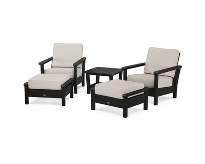 POLYWOOD® Harbour 5-Piece Deep Seating Chair Set in Black / Cast Ash