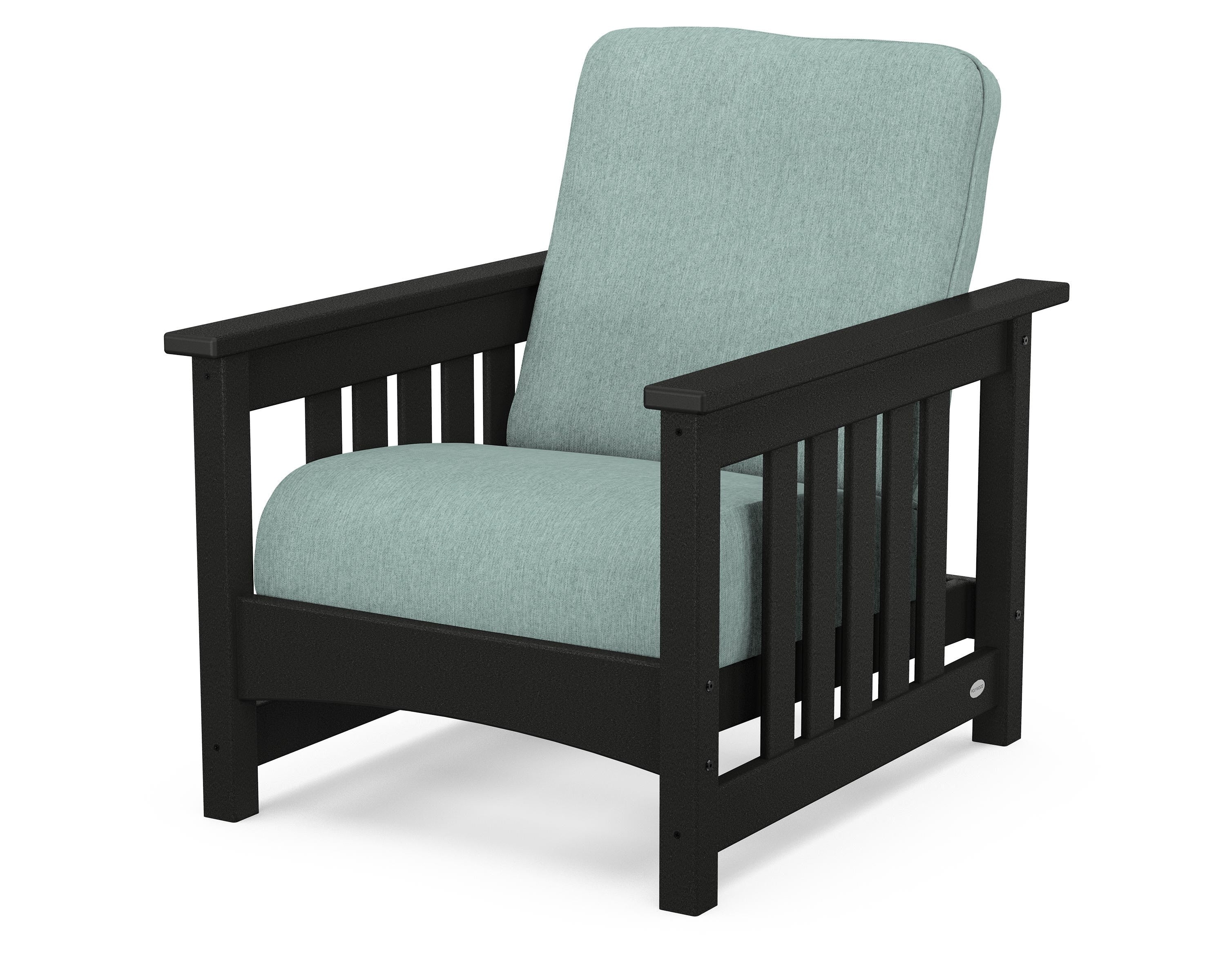 POLYWOOD® Club Mission Chair in Black / Glacier Spa