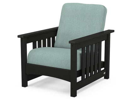 POLYWOOD® Club Mission Chair in Black / Glacier Spa