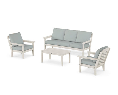 Country Living Cottage 4-Piece Deep Seating Set with Sofa in Sand / Spa