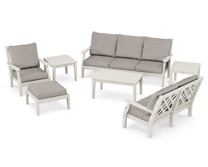 Country Living Wovendale 7-Piece Deep Seating Set in Sand / Weathered Tweed
