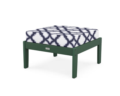 Country Living Cottage Deep Seating Ottoman in Green / Trellis Navy
