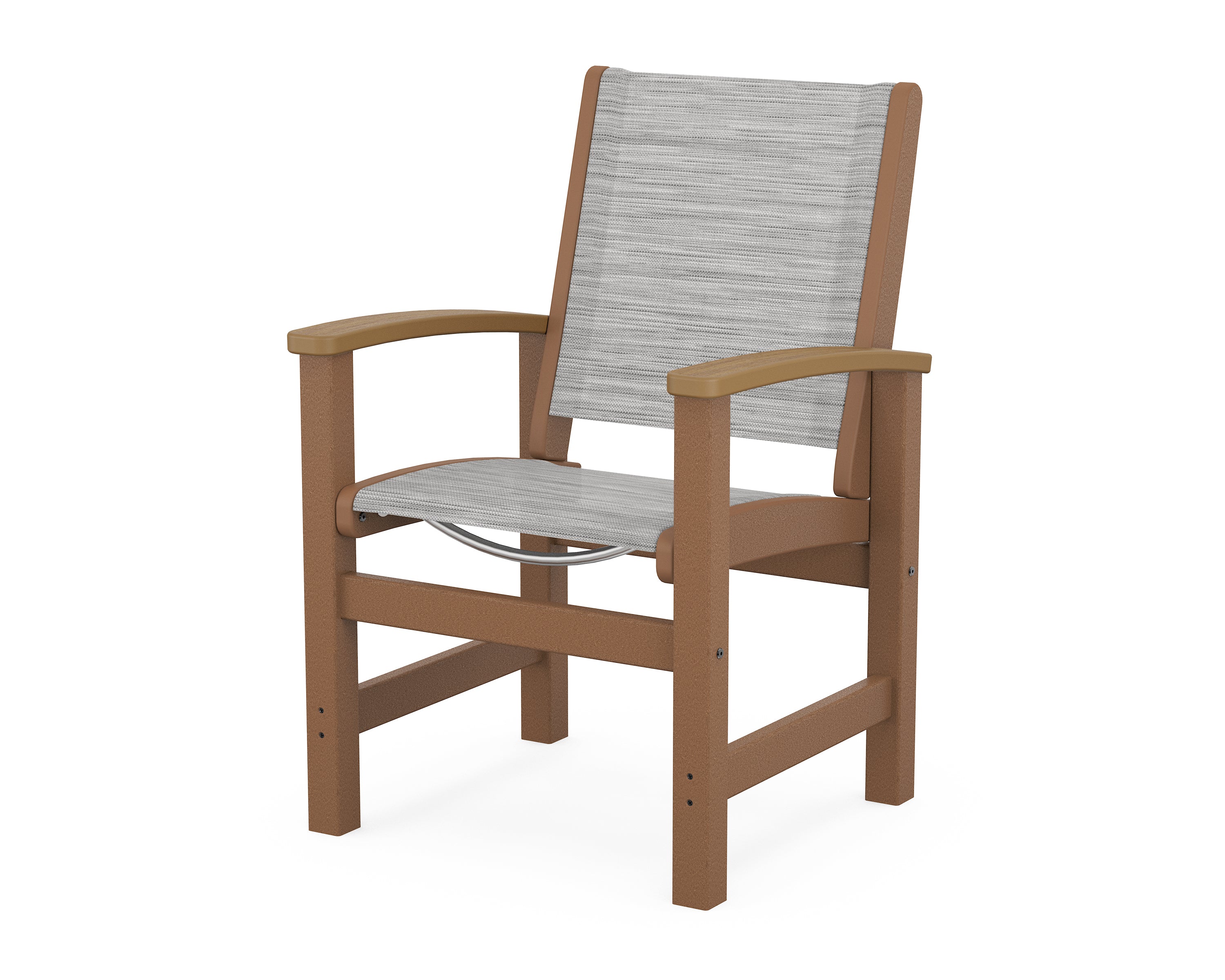 POLYWOOD® Coastal Dining Chair in Teak / Natural / Metallic Sling