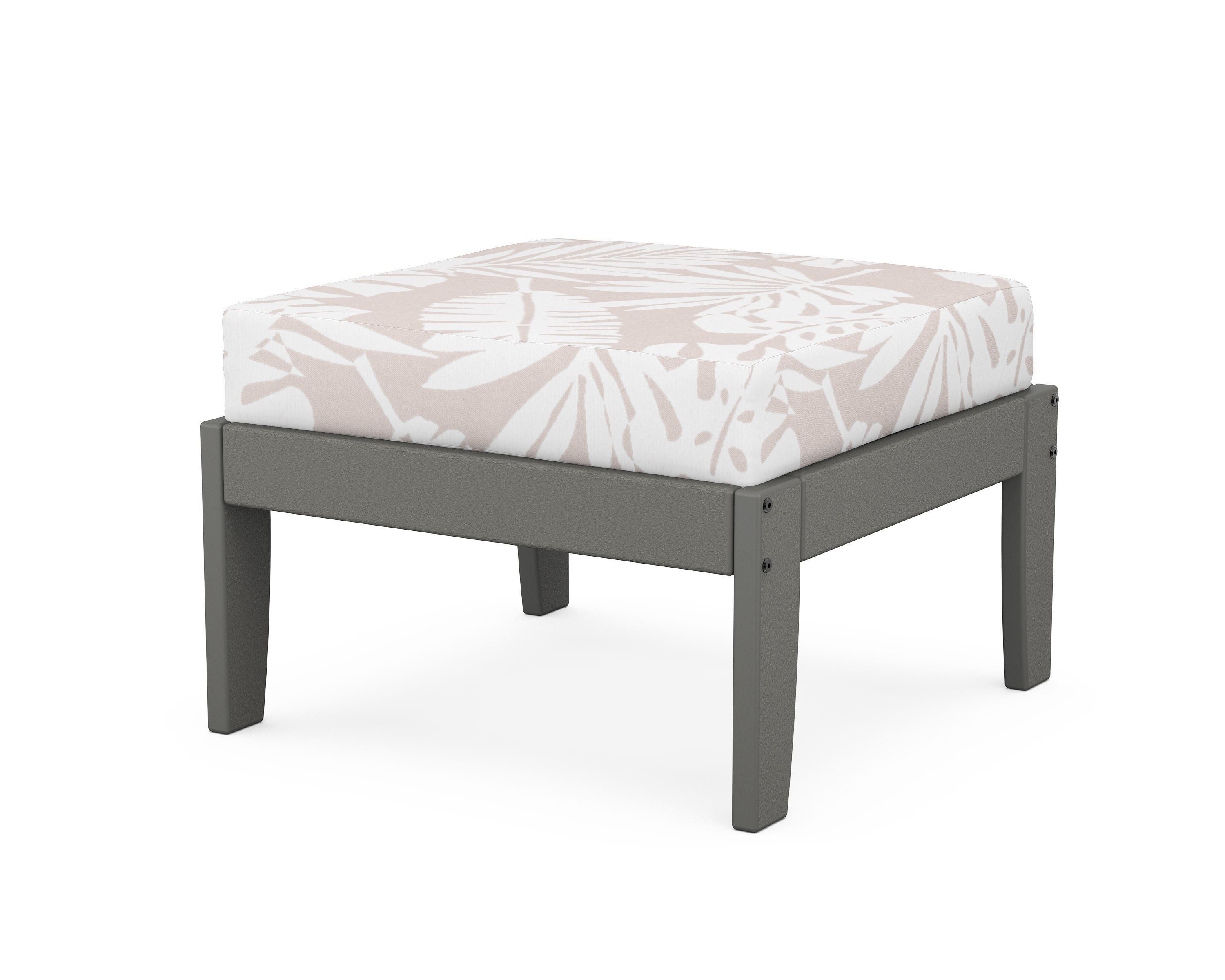 Unbranded Modular Ottoman - Classic in Slate Grey / Leaf Dune Burlap