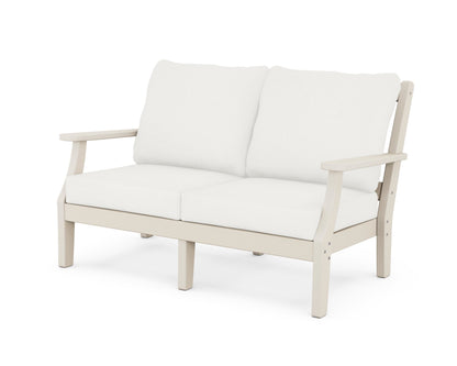 Martha Stewart by POLYWOOD® Chinoiserie Deep Seating Loveseat in Sand / Natural Linen
