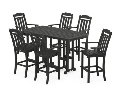 Country Living Cottage Arm Chair 7-Piece Bar Set in Black