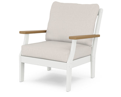 POLYWOOD® Braxton Deep Seating Chair in White / Natural / Cast Ash
