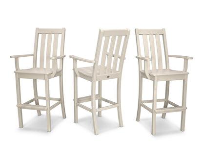 POLYWOOD® Vineyard Bar Arm Chair 3-Pack in Sand