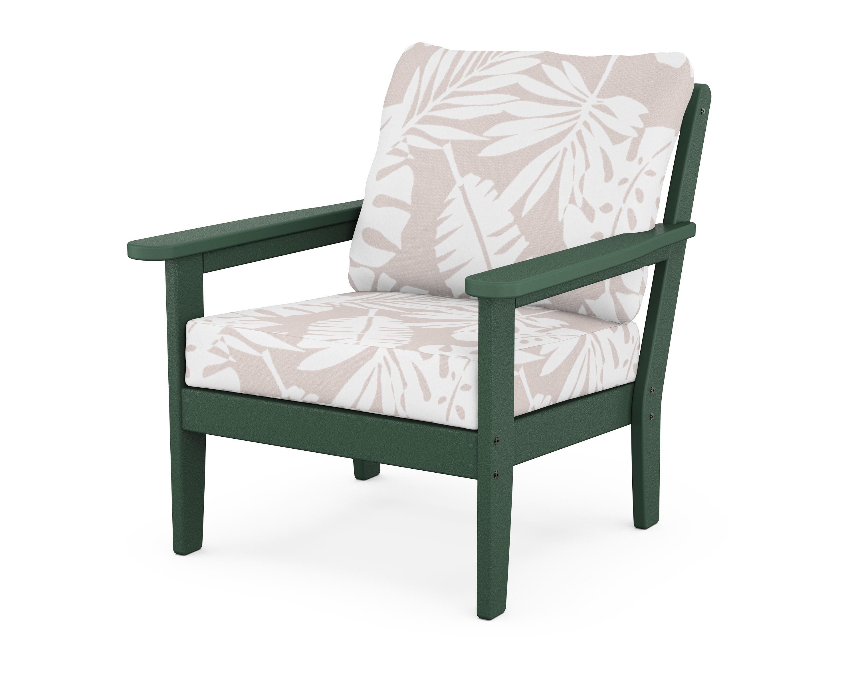 Country Living Cottage Deep Seating Chair in Green / Leaf Dune Burlap