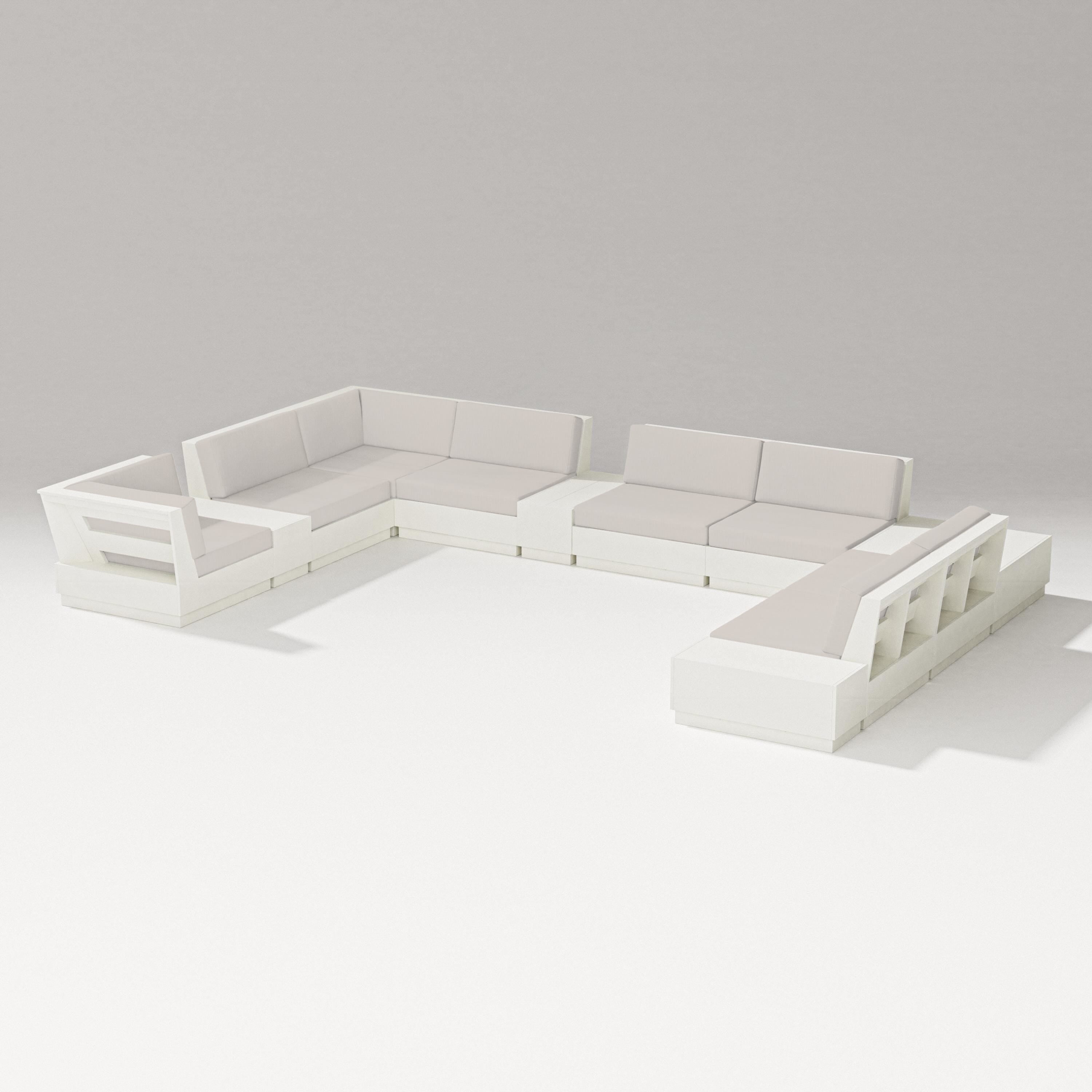 PW Designer Series Elevate 12-Piece Conversation Sectional Set in Vintage White / Cast Ash