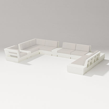 PW Designer Series Elevate 12-Piece Conversation Sectional Set in Vintage White / Cast Ash