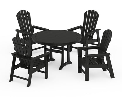 POLYWOOD® South Beach 5-Piece Round Dining Set with Trestle Legs in Black