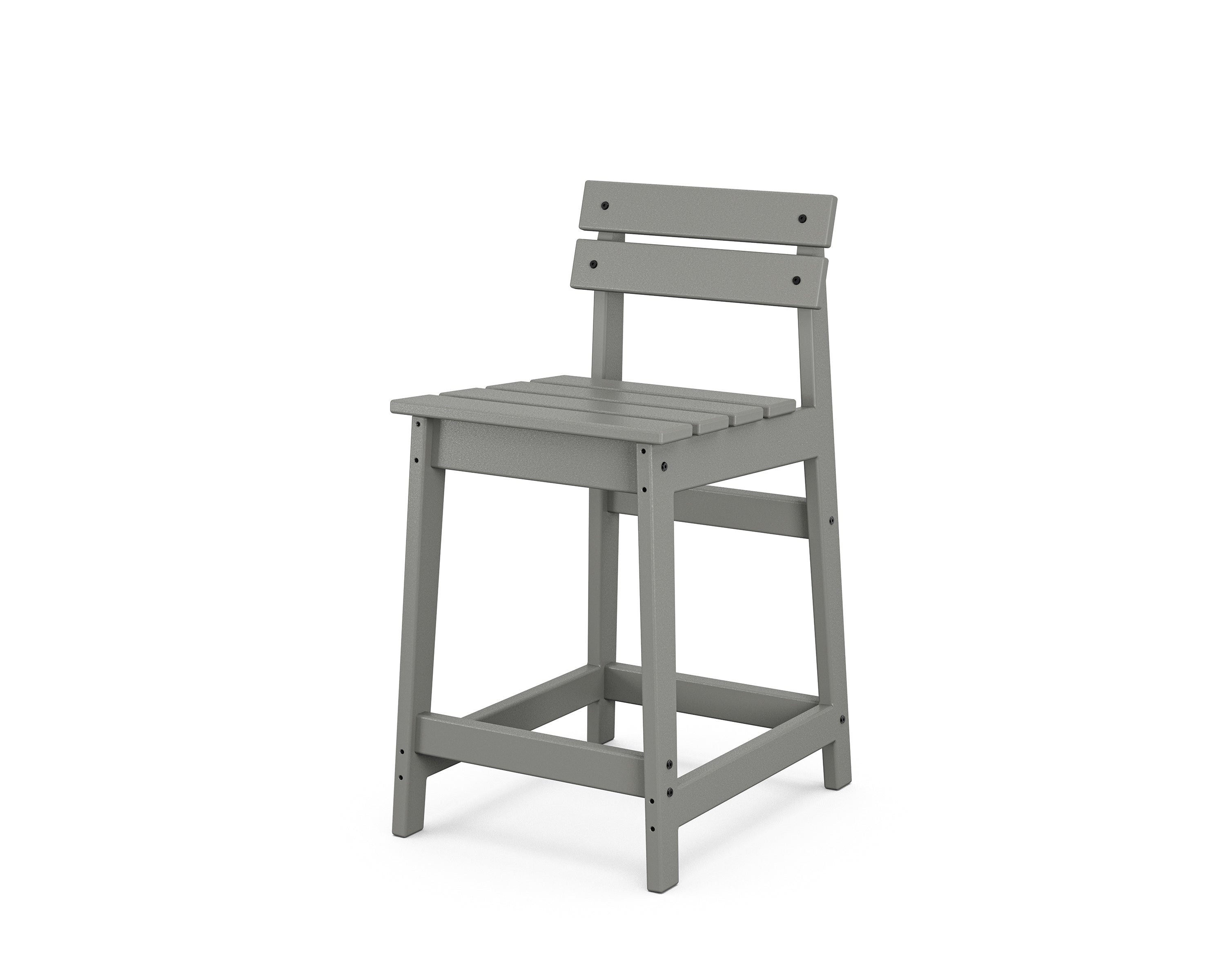 POLYWOOD® Modern Studio Plaza Lowback Counter Chair in Slate Grey