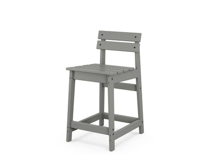POLYWOOD® Modern Studio Plaza Lowback Counter Chair in Slate Grey