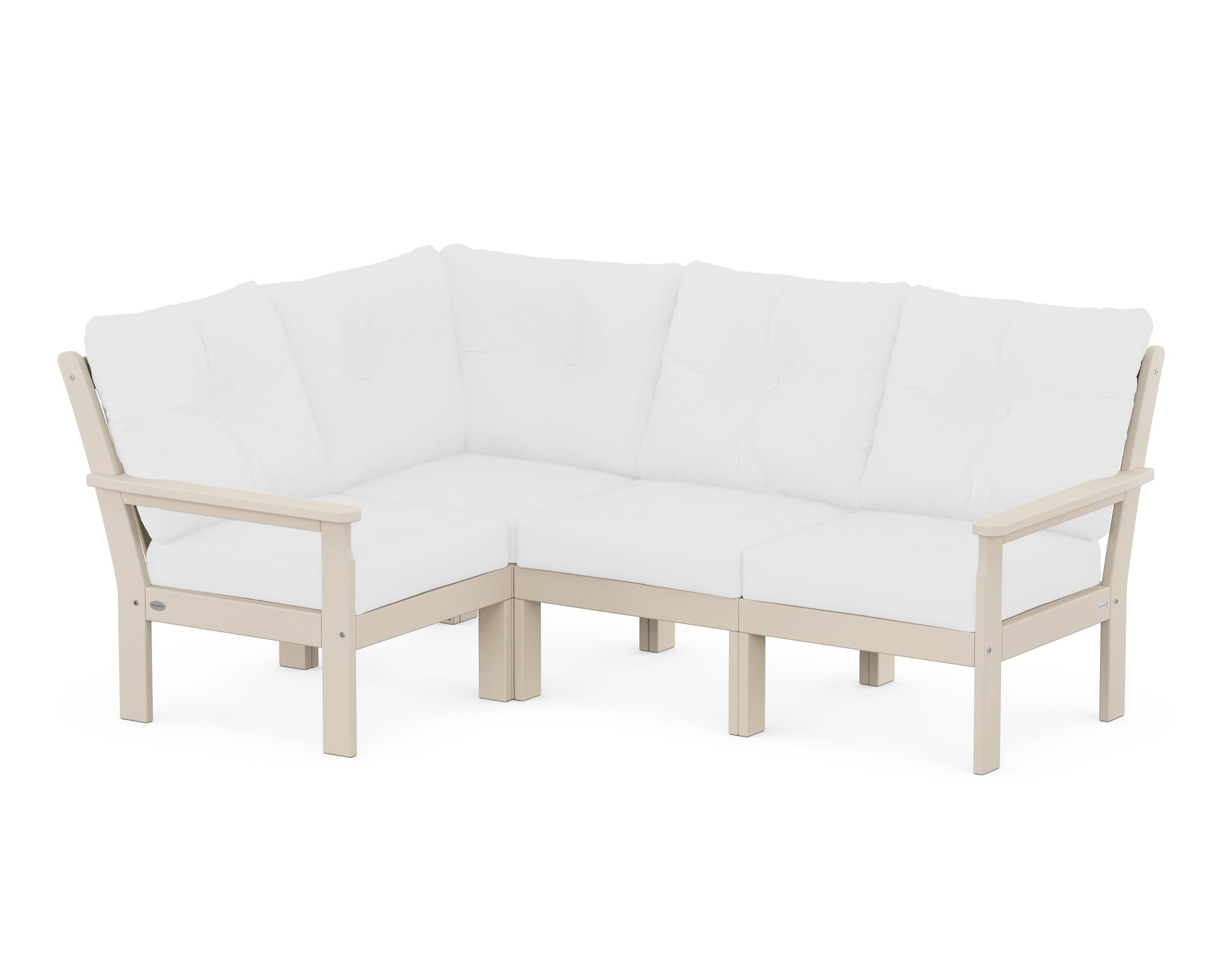 POLYWOOD® Vineyard 4-Piece Sectional in Sand / Natural