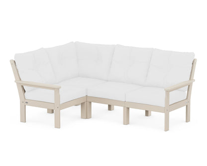 POLYWOOD® Vineyard 4-Piece Sectional in Sand / Natural