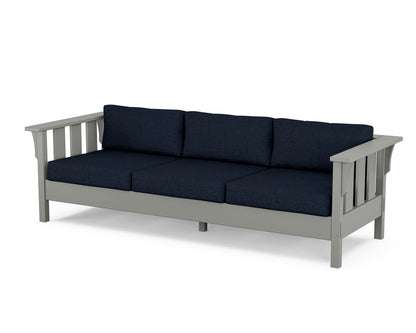 Martha Stewart by POLYWOOD® Acadia Deep Seating Sofa in Slate Grey / Marine Indigo
