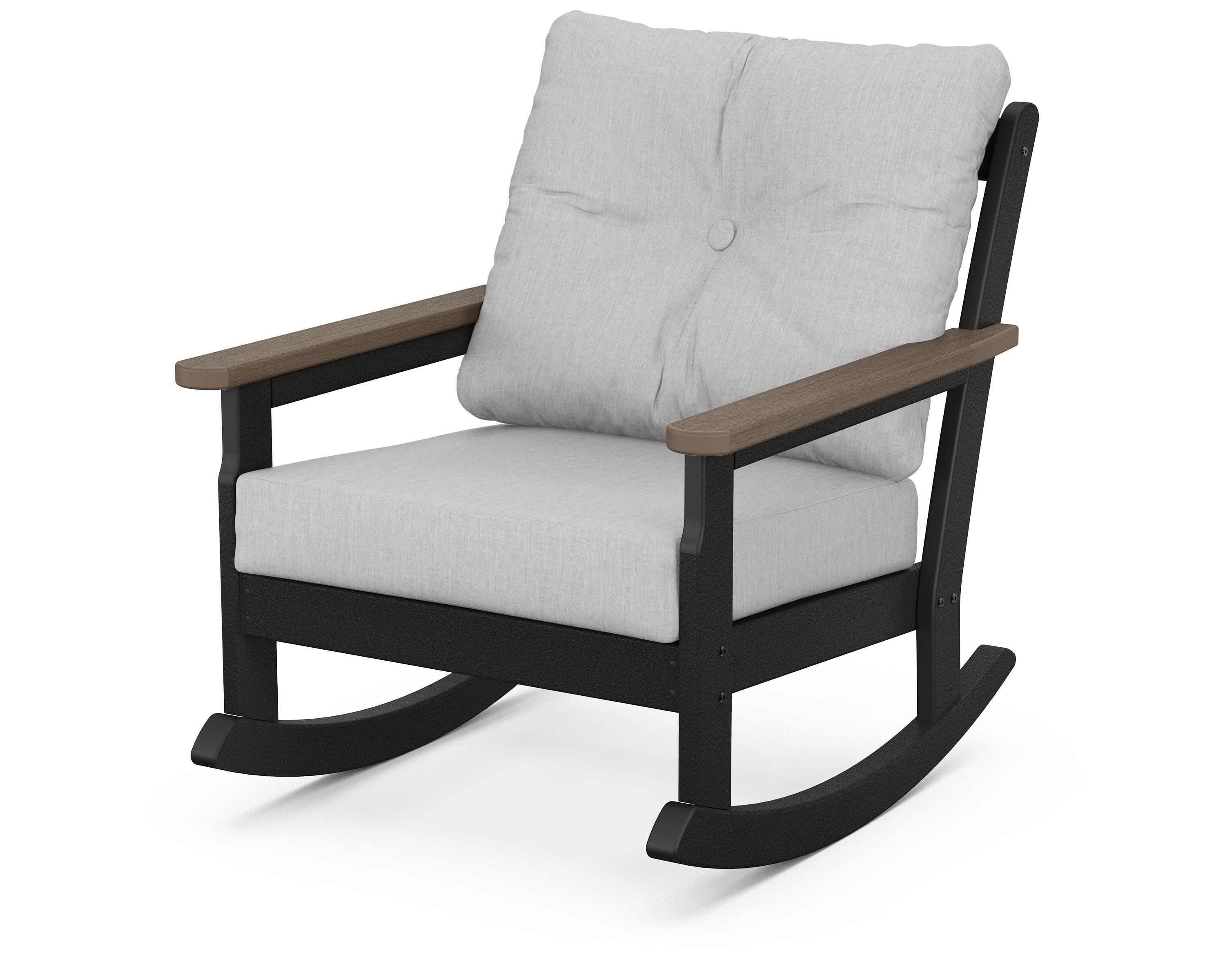 POLYWOOD® Vineyard Deep Seating Rocking Chair in Black / Kona / Granite