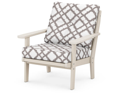 POLYWOOD® Lakeside Deep Seating Chair in Sand / Trellis Grey Mist