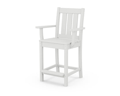 POLYWOOD® Oxford Counter Arm Chair in White