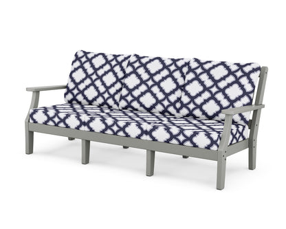 Martha Stewart by POLYWOOD® Chinoiserie Deep Seating Sofa in Slate Grey / Trellis Navy