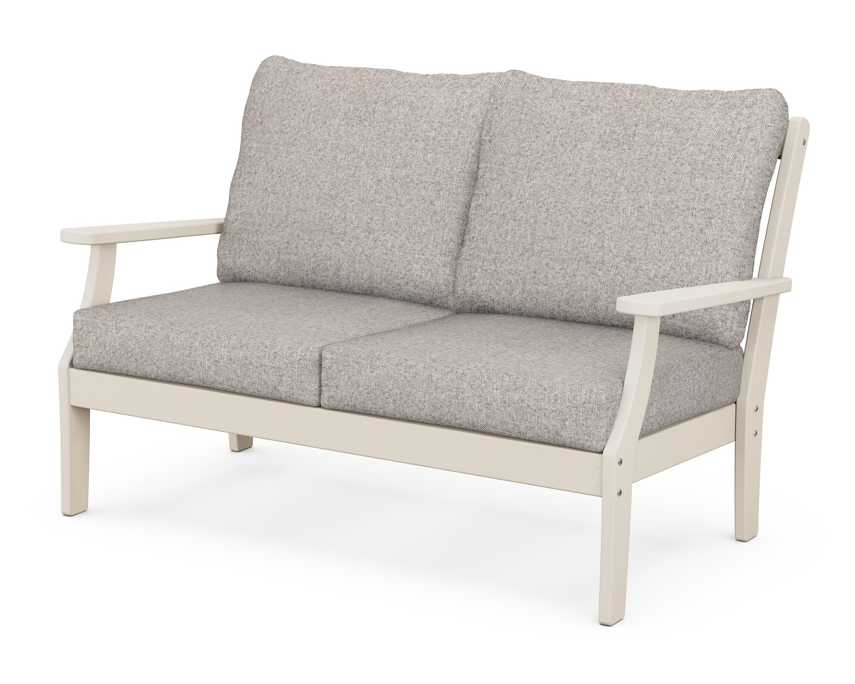 POLYWOOD® Braxton Deep Seating Loveseat in Sand / Weathered Tweed