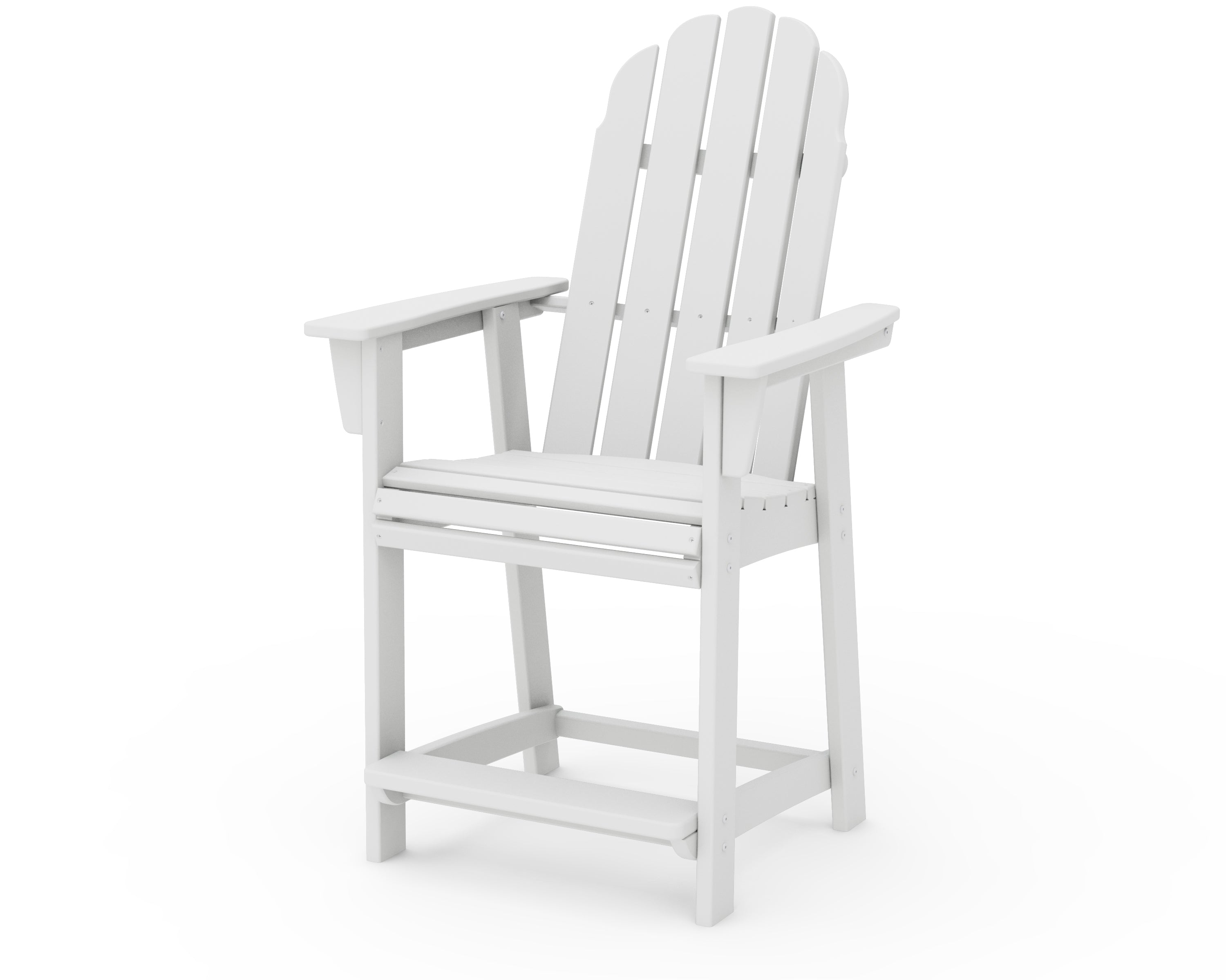 POLYWOOD® Vineyard Curveback Adirondack Counter Chair in White