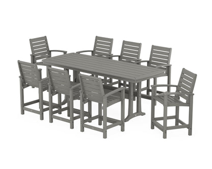POLYWOOD® Signature 9-Piece Counter Set with Trestle Legs in Slate Grey
