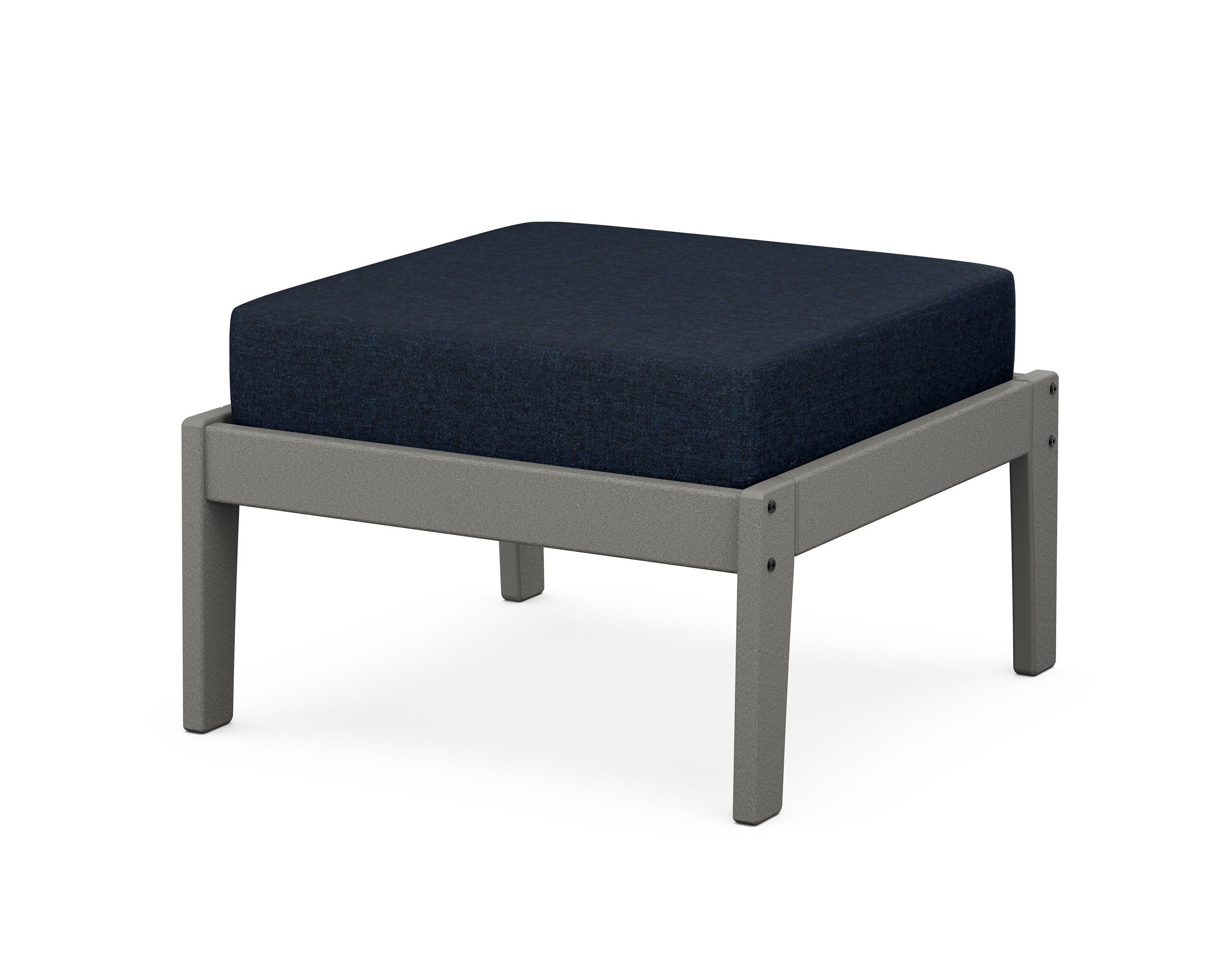 Unbranded Deep Seating Ottoman in Slate Grey / Marine Indigo